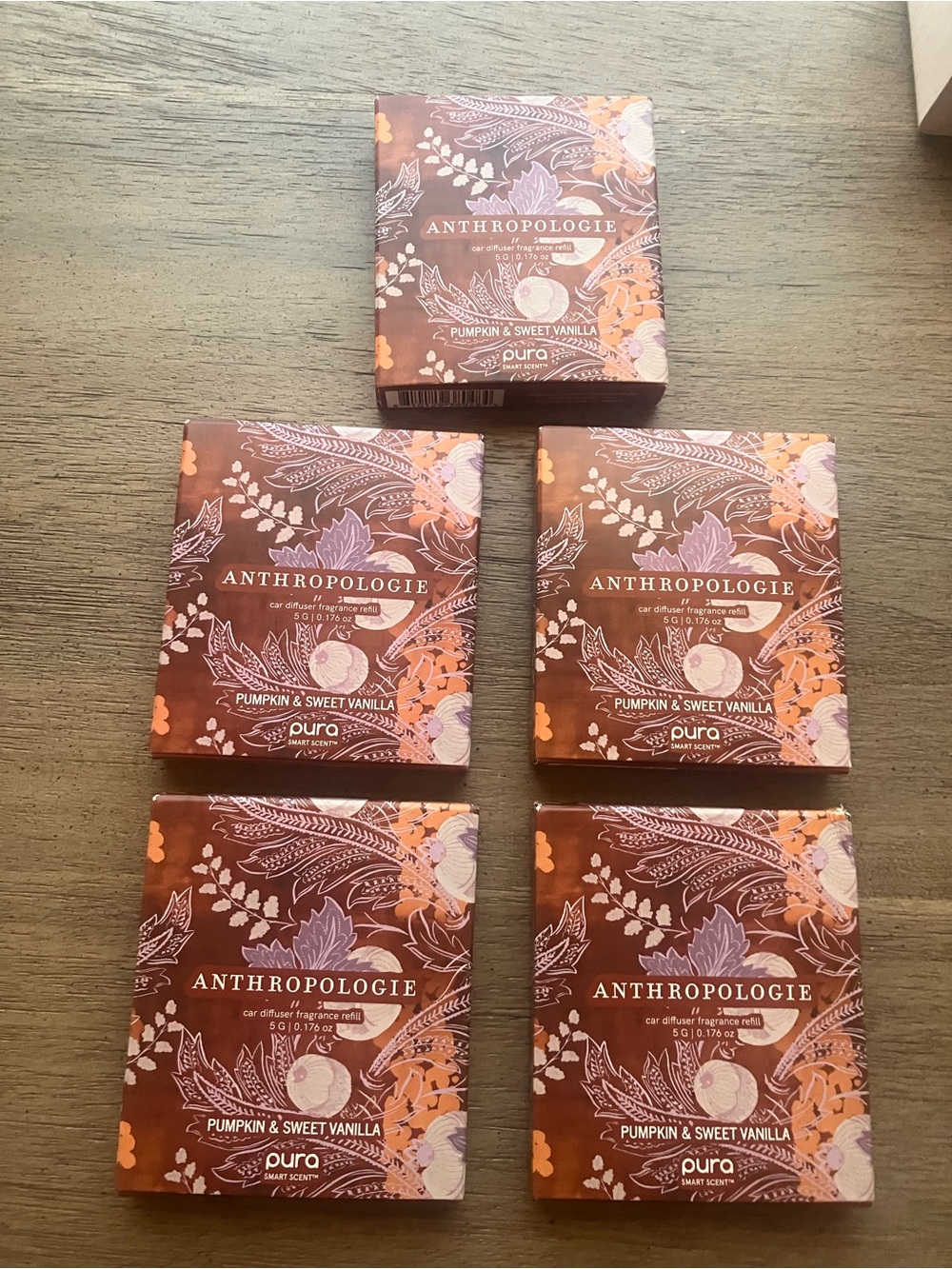 Anthropologie Pumpkin & Sweet Vanilla Car Diffuser Refills - Set of 5